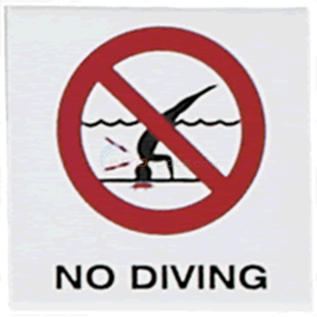 Inlays - No Diving Non-Skid Tile Marker 6"x6" Deck Installation - INLC621500