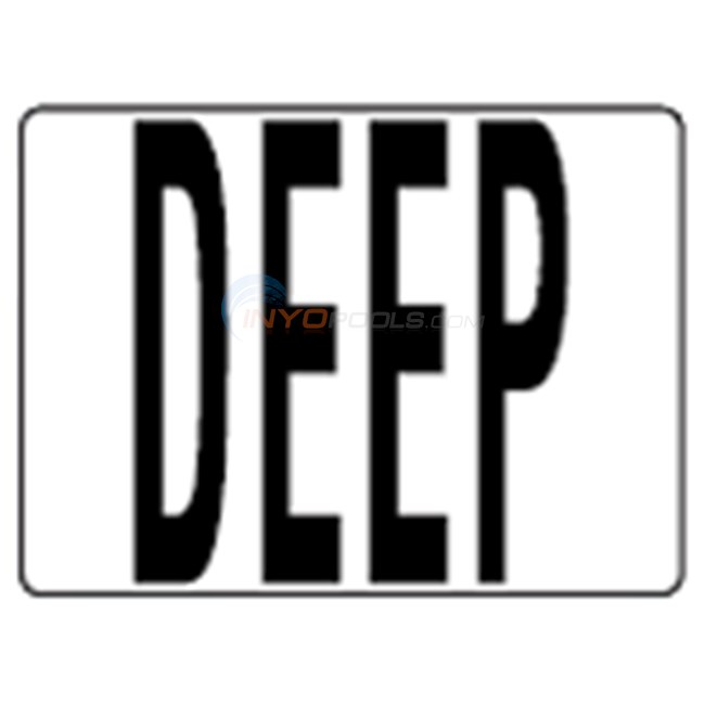 Inlays Depth Marker-Plastic Stickon 4.25" x5.75" Smooth Deep (4" Letters)-1 Tile - P411711
