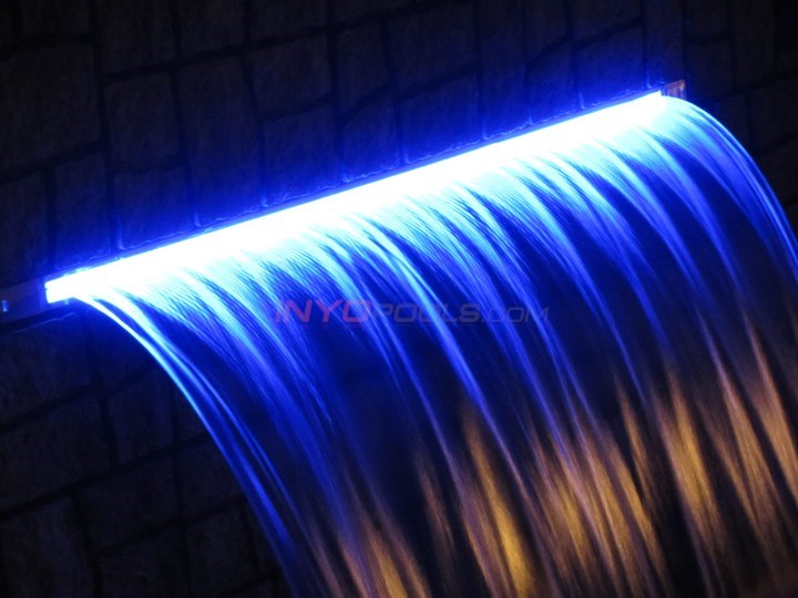 36" LED Pool Waterfall Color Changing w/ 6" lip White 25677330000