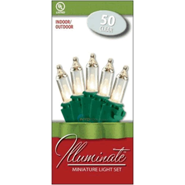 National Tree 12 x Clear 50 Illuminate In/Outdoor Lights - LS-825-5012