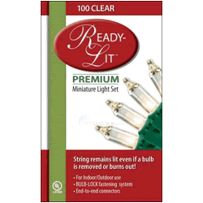 National Tree 24 x Clear Ready Lit 100 In/Outdoor Lights - LS-825E-10024