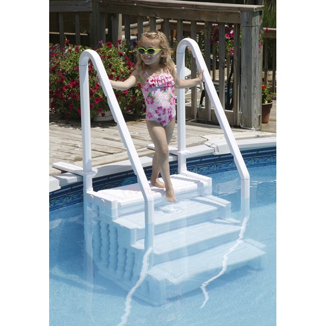 Above Ground Pool Outside Steps blue wave easy pool step - ne113 - inyopools Above Ground Pool Outside Steps blue wave easy pool step - ne113 - inyopools