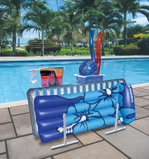 Blue Wave Raft, Float & Towel Caddy w/Hamper NT127