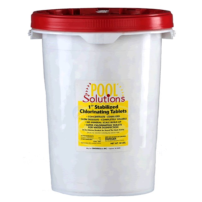 Pool Solutions 1 Inch Chlorine Tablets 50 Lb - P14051DE