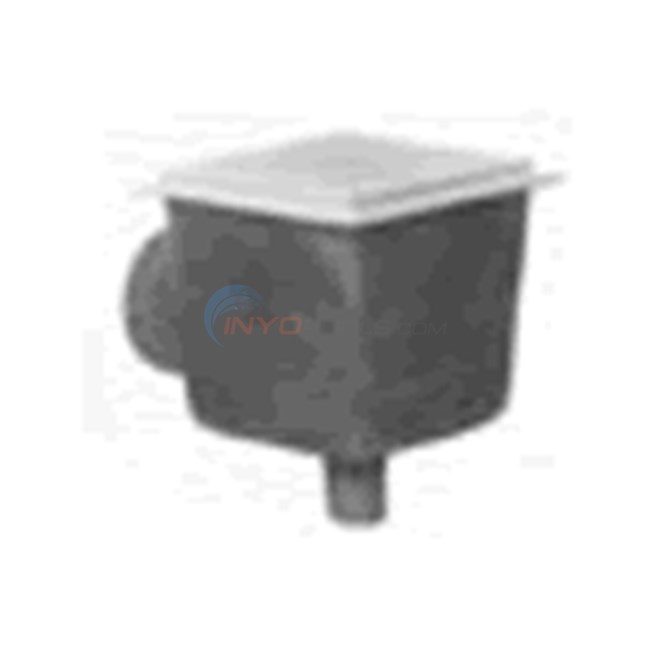 Pentair 12 X 12 in. Main Drain W/ One 4 in. Side Port and one 2 inch bottom port - 543035