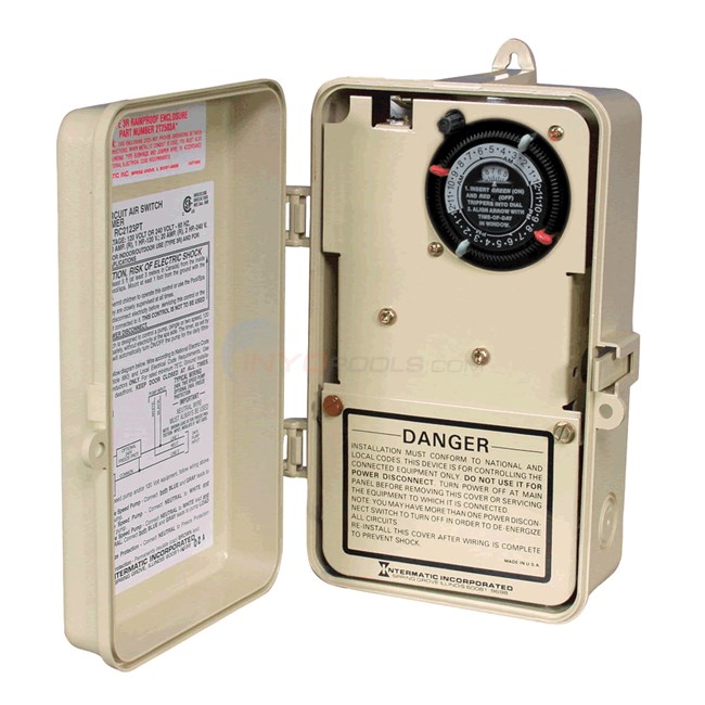 Intermatic Pool Timer One Circuit Air Switch W/timer In Plastic Encl. (spdt) 120/240V - RC2123PT