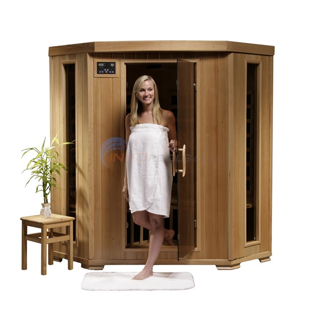 Blue Wave SANTA FE - 3 Person Infrared Sauna with Carbon Heaters - Corner Unit - SA2412DX