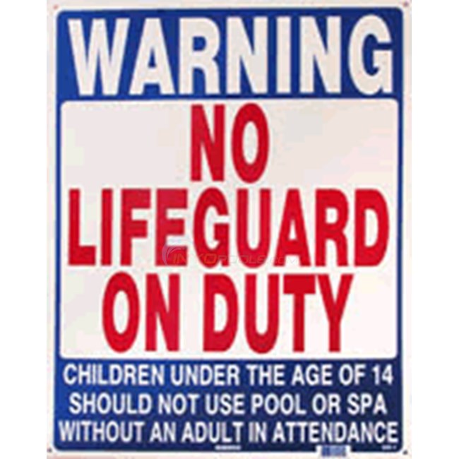 Swimming Pool Sign - No Lifeguard on Duty - NSSSW1