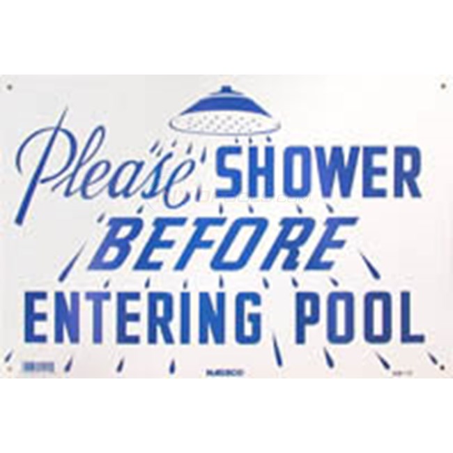 Pool Sign - Please Shower Before Entering - NSSSW11