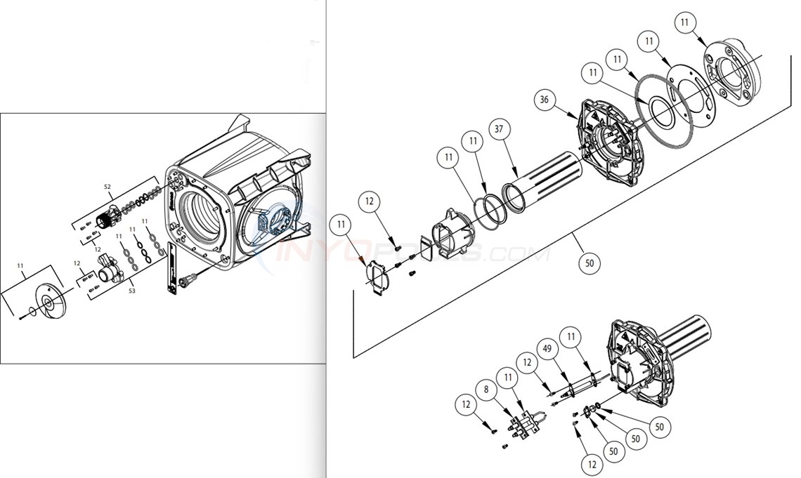 Pentair ETi 250 Heater - Heat Exchanger Parts Diagram