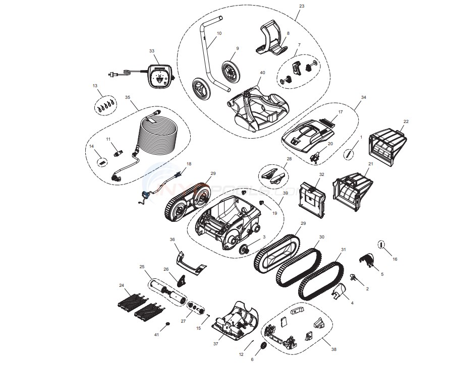 Polaris Vortrax 25iQ Commercial Robotic Cleaner Parts Diagram