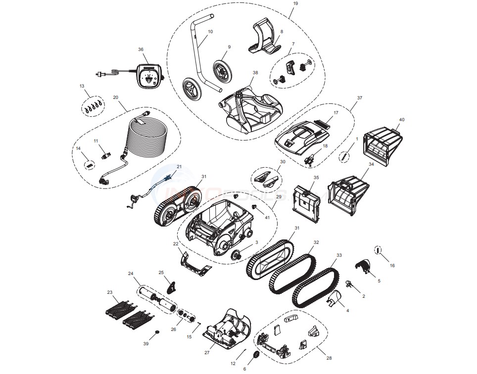 Polaris Vortrax 30iQ Commercial Robotic Cleaner Parts Diagram