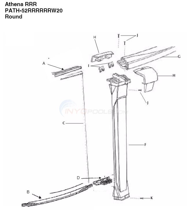 Athena 27' Round 52" (Resin Top Rail, Resin Upright) Diagram