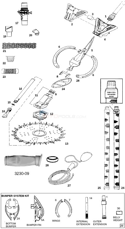 Baracuda / Zodiac Alpha 3 and Alpha 3 Plus Parts - INYOPools.com