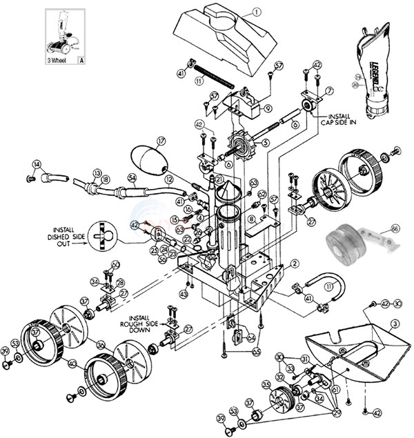 Letro Legend - Head 3 Wheel Version Parts - INYOPools.com