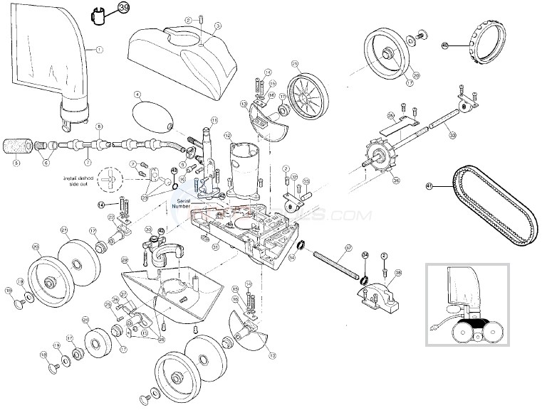 Polaris 280 & 280 Tank Trax Head Parts