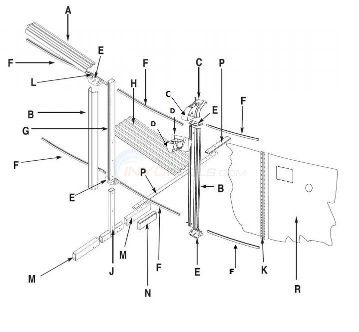 Conquest LX 12x23' Oval 52" Wall (Steel Top Rail, Steel Upright) Parts Diagram