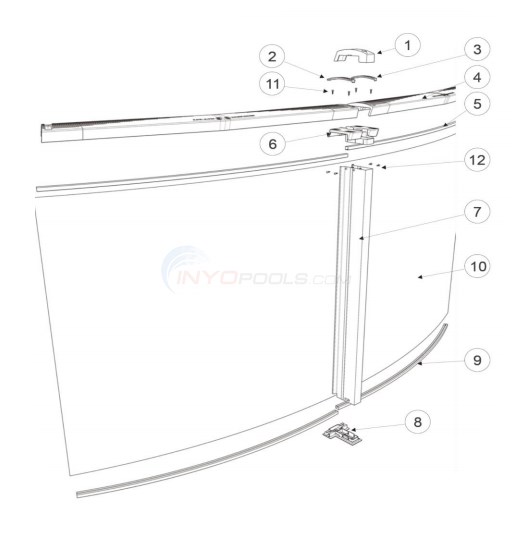 Constellation 18' Round 54" Wall (Resin Top Rail, Steel Upright) Diagram