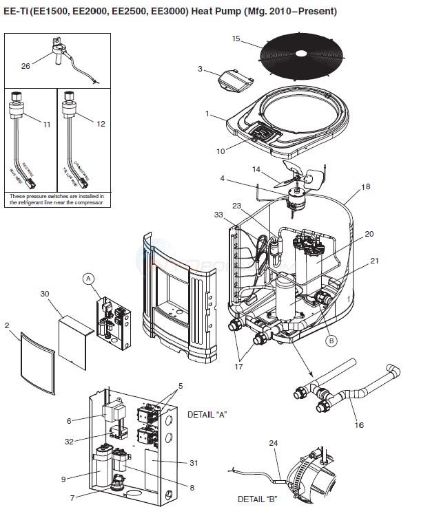 Jandy EE-TI Heat Pump Diagram