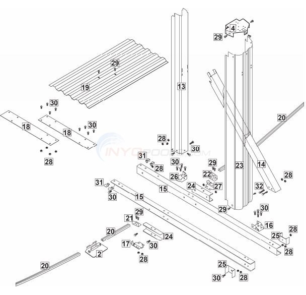 Epic Channel Lock 18x33' Oval 52" Wall ( Steel Top Rail, Steel Upright ) Parts Diagram