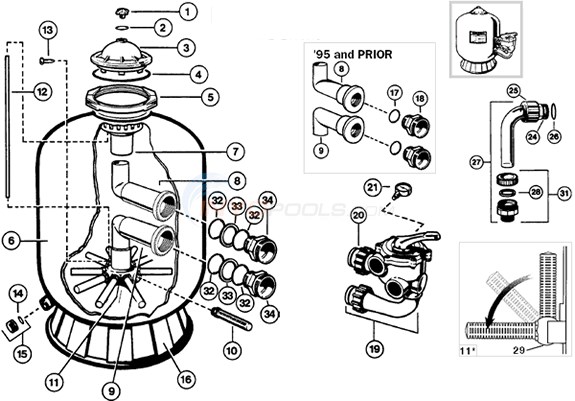 Hayward Pro Series - Side Mount Sand Filter Parts - INYOPools.com