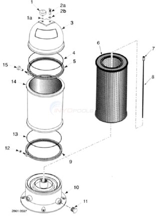 Sta-Rite Posi-Flo II Cartridge- PTM 50, 70, 100 Parts - INYOPools.com
