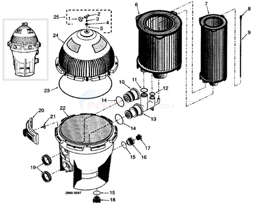 Sta-Rite System 3 Cartridge S7M120, S8M150, S7M400, S8M500 Parts