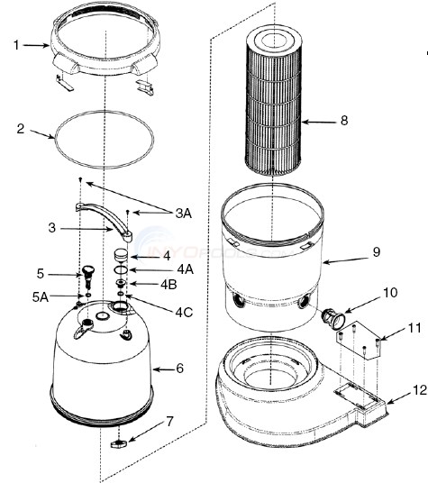 Waterway Clearwater II Cart Filter Parts - INYOPools.com