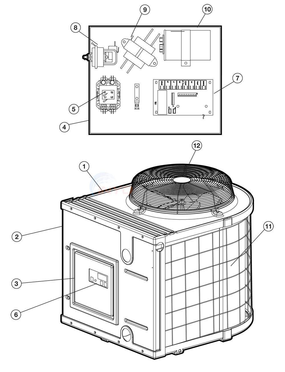 Hayward HeatPro HP5, H/C, HP3100 Models Diagram