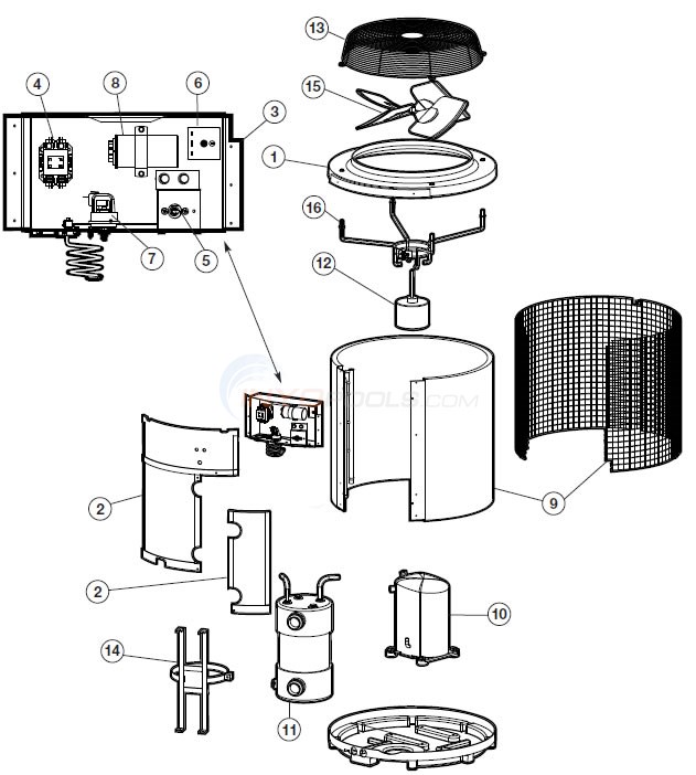 Hayward HeatPro Heat Pump HP380, HPABG Parts