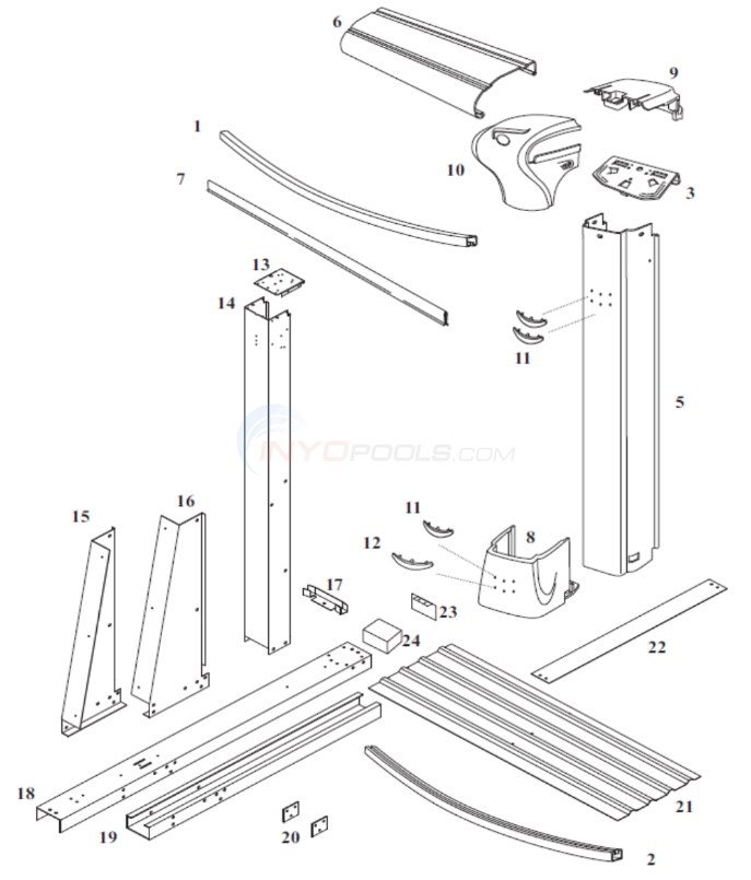 Horizon 15'x30' Oval 52" (Steel Top Rail, Steel Upright) Diagram