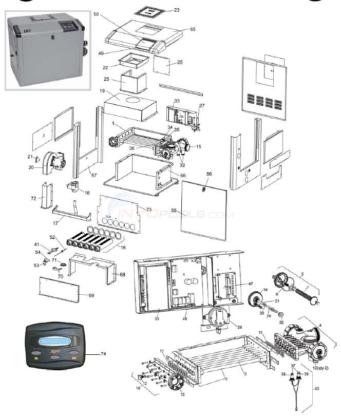 Jandy LXI Heaters, 200, 300 & 400 Parts - INYOPools.com