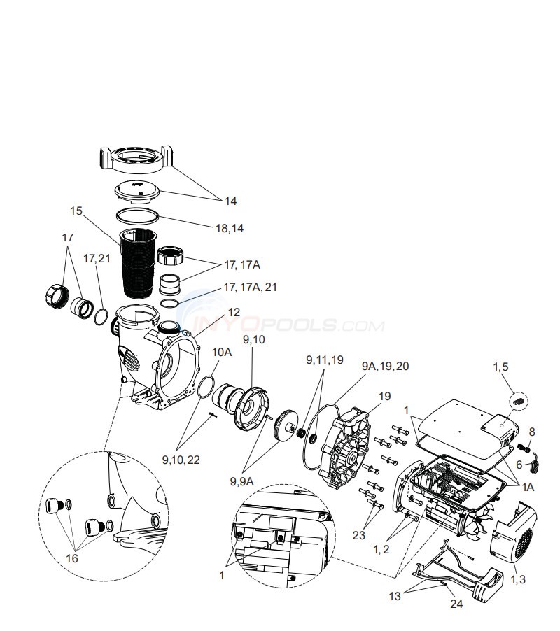 Jandy PlusHP 2.7 HP VS Series Pump (2014-Present) Parts - INYOPools.com