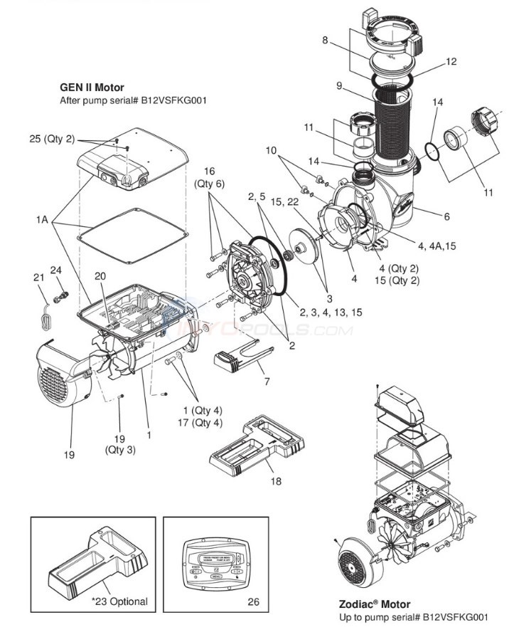Jandy FloPro 2.7 HP VS Series Pump (2011-2021) Diagram