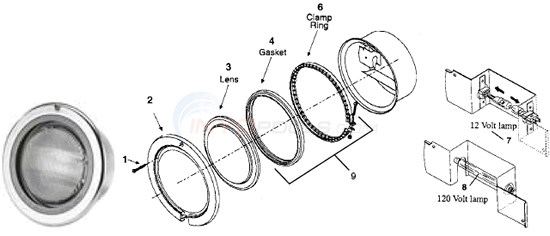 sta rite halogen sunbrite parts pool fixture lighting diagram inyopools housing