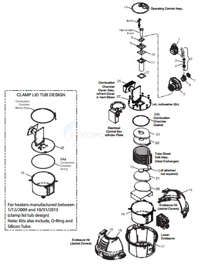 Sta-Rite Max-E-Therm Gas Components Diagram