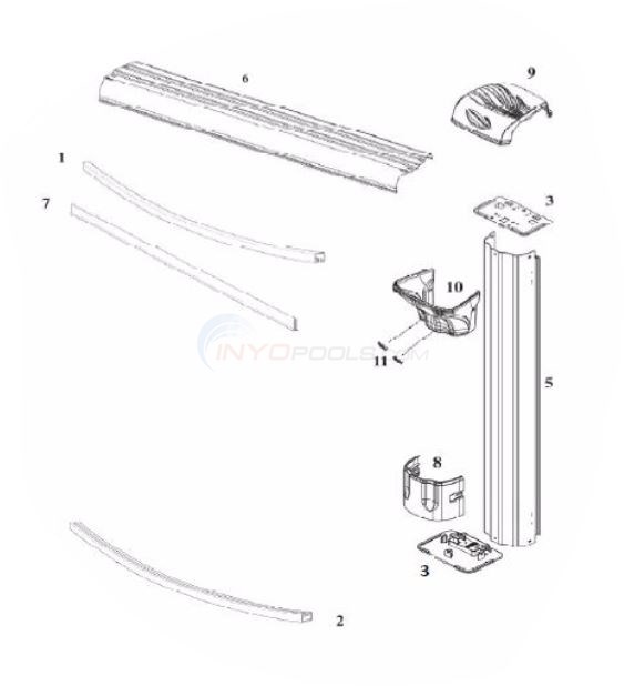 Morada 27' Round x 54" Wall (Steel Top Rail, Steel Upright) Diagram