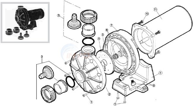 Hayward Booster Pump Model 6060 Parts - INYOPools.com