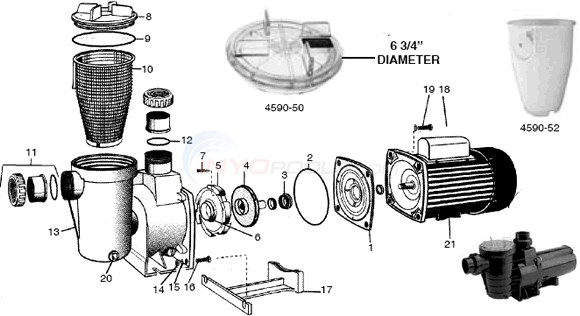 Waterco Supatuf Pump Parts - INYOPools.com