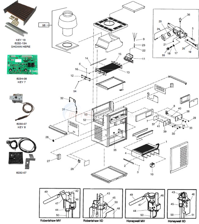 Raypak RP2100 R185AR405A Heaters (11/01/9311/01/98) Parts