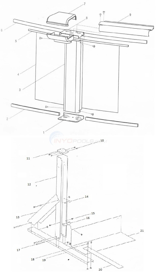 Sequoia 15'x30' Oval (Aluminum Top Rail, Aluminum Upright) Diagram