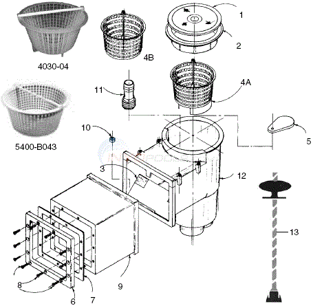pac fab skim clean parts inyopools skimmer pool