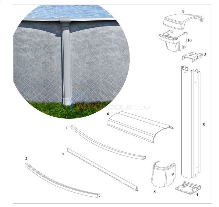 Summerfield 52 Wall 30 Round Resin Top Rail Steel Upright Parts Summerfield 52 Wall 30 Round Resin Top Rail Steel Upright Diagram