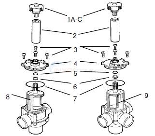 Jandy 3 & 4 Port Space Saver Spa Valve Diagram