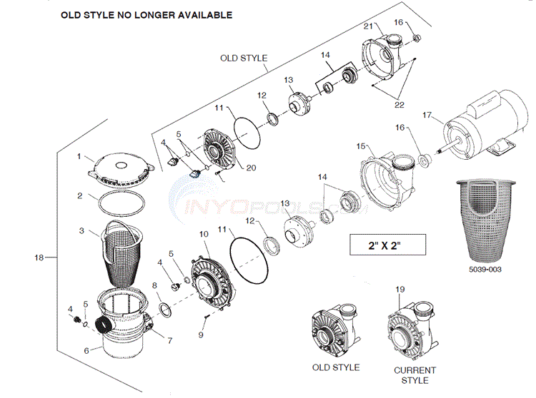 Waterway HiFlo Above Ground Pump (Eco Kleer) Parts
