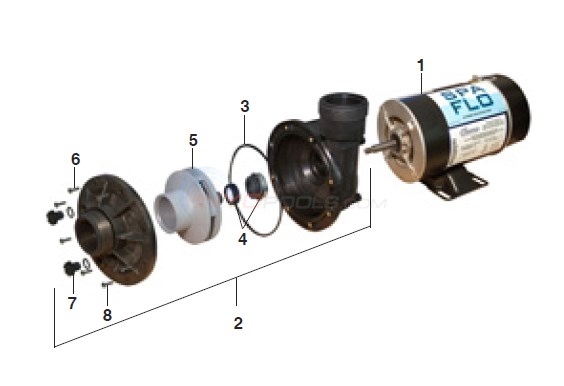 Waterway Spa-Flo Pump Parts - INYOPools.com
