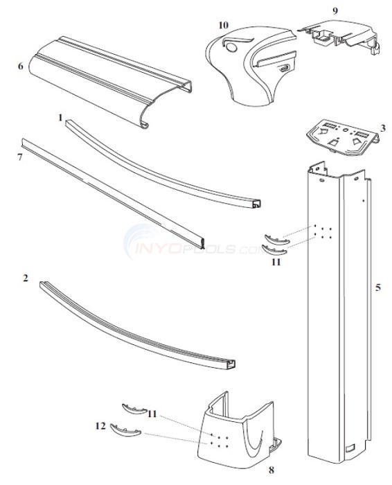 Opera 30' Round 54" Wall (Steel Top Rail, Steel Upright)  Diagram