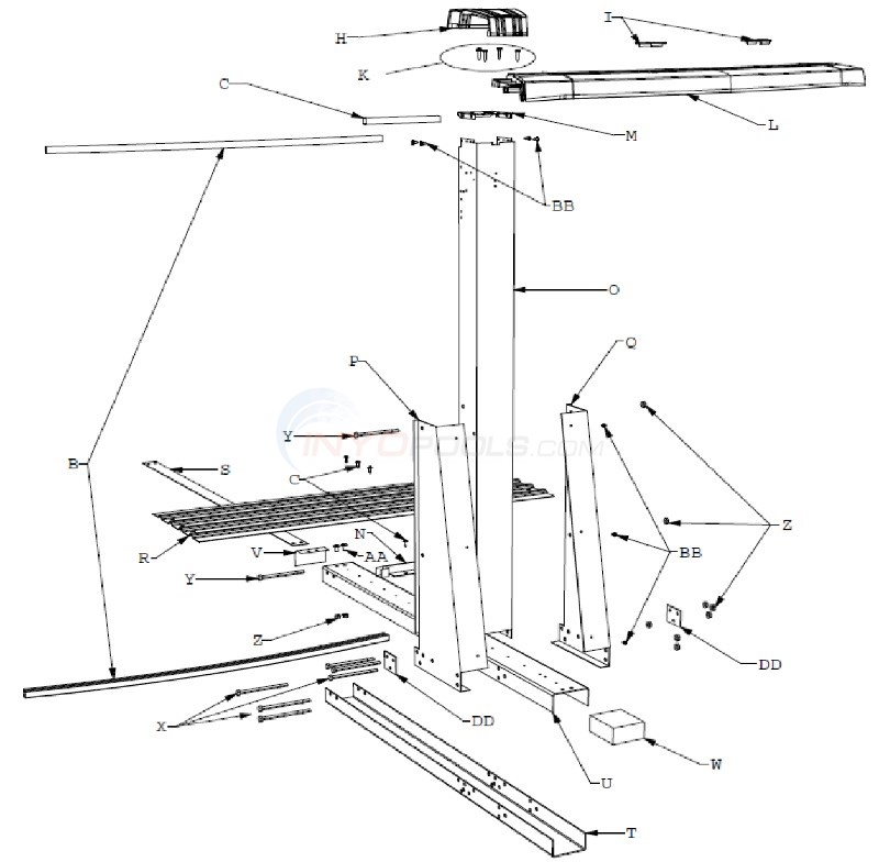 Celebration 12'x24' Yardmore Oval (Resin Top Rail, Steel Upright) Diagram