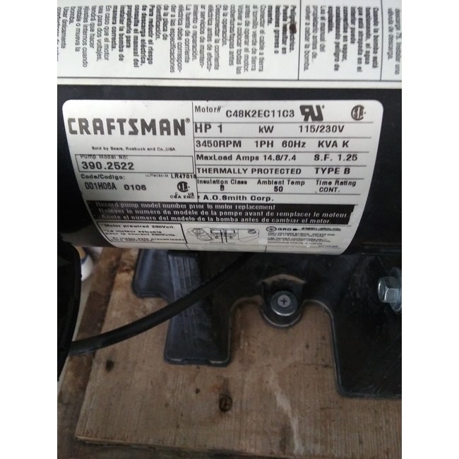 Century (A.O. Smith) 1.0 HP Up Rate Motor, Square Flange 48Y Frame, Single Speed - Model USQ1102