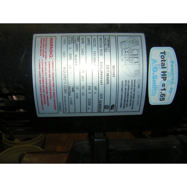 Century (A.O. Smith) 1.0 HP Up Rate Motor, Square Flange 48Y Frame, Single Speed - Model USQ1102